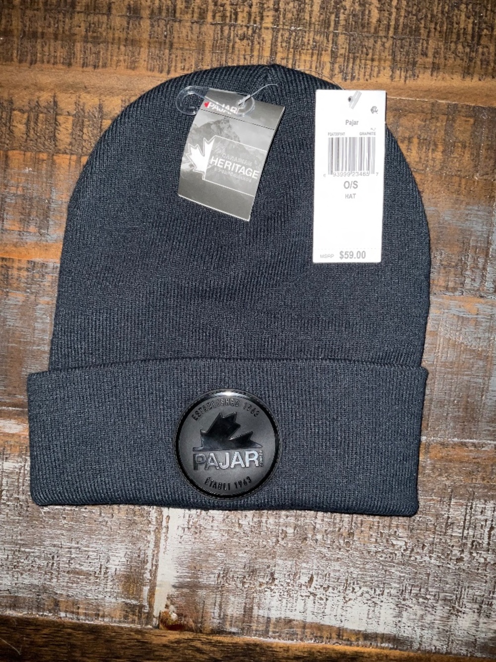 PAJAR CANADA BAYSHORE STAMP LOGO HAT/BEANIE NWT